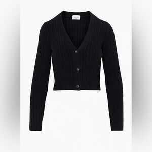 Wilfred Black Ribbed Cardigan